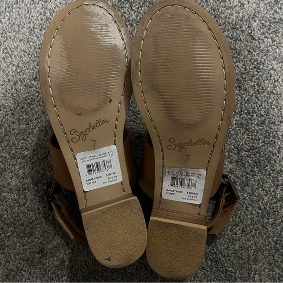 Seychelles Double Strap Cognac Leather Sandals - Picture 3 of 3